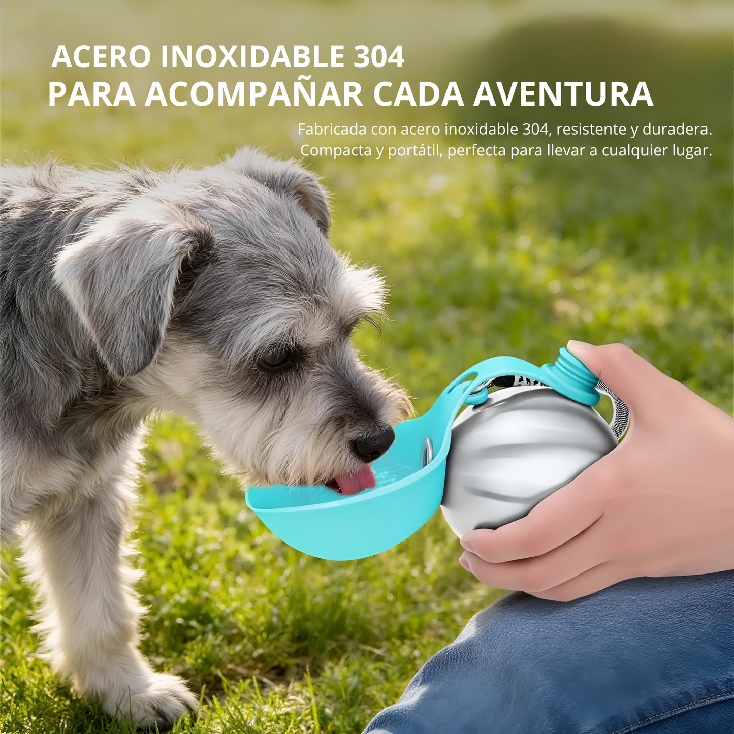 Botella de agua portátil 2 en 1 para perros